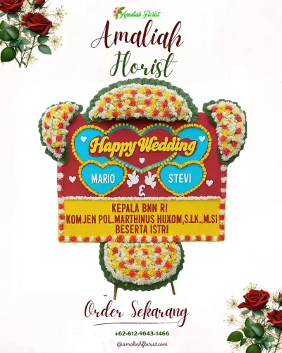 Karangan Papan Bunga Pernikahan di Nyalindung